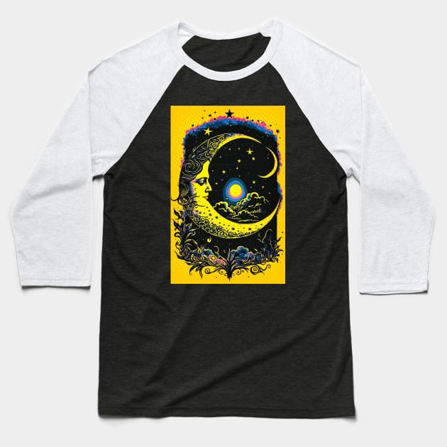 Moon & Stars 03 Baseball T-Shirt by BarrySullivan